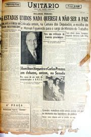 Página do jornal Unitário de novembro de 1946