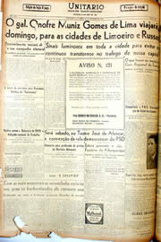 Página do jornal Unitário de novembro de 1946