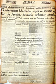Página do jornal Unitário de novembro de 1946