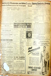 Página do jornal Unitário de novembro de 1946