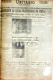 Página do jornal Unitário de novembro de 1946