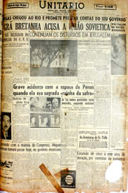 Página do jornal Unitário de dezembro de 1946