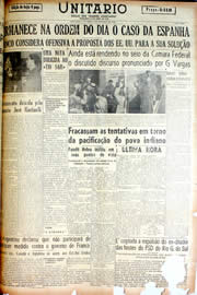 Página do jornal Unitário de dezembro de 1946