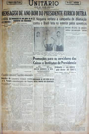 Página do jornal Unitário de janeiro de 1947