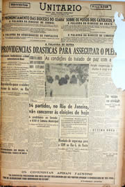 Página do jornal Unitário de janeiro de 1947