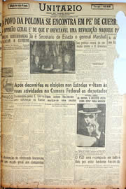 Página do jornal Unitário de janeiro de 1947