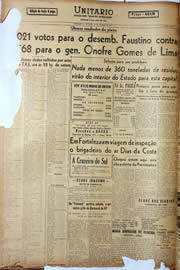 Página do jornal Unitário de janeiro de 1947