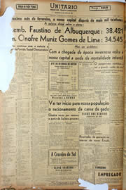Página do jornal Unitário de janeiro de 1947