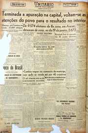Página do jornal Unitário de janeiro de 1947