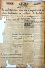 Página do jornal Unitário de fevereiro de 1947