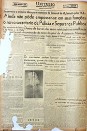 Página do jornal Unitário de fevereiro de 1947