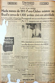 Página do jornal Unitário de fevereiro de 1947