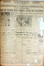 Página do jornal Unitário de fevereiro de 1947