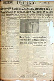 Página do jornal Unitário de fevereiro de 1947