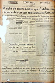 Página do jornal Unitário de fevereiro de 1947