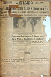 Página do jornal Unitário de fevereiro de 1947