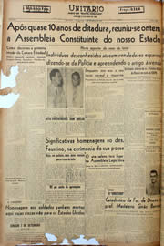 Página do jornal Unitário de fevereiro de 1947