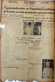 Página do jornal Unitário de março de 1947