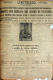 Página do jornal Unitário de março de 1947