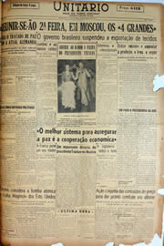 Página do jornal Unitário de março de 1947