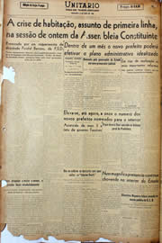 Página do jornal Unitário de março de 1947