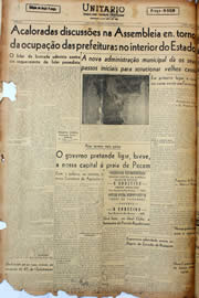 Página do jornal Unitário de março de 1947