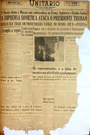 Página do jornal Unitário de março de 1947