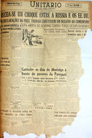 Página do jornal Unitário de março de 1947