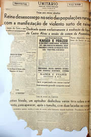 Página do jornal Unitário de março de 1947