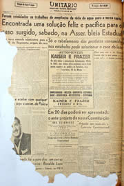 Página do jornal Unitário de março de 1947