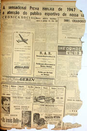 Página do jornal Unitário de março de 1947