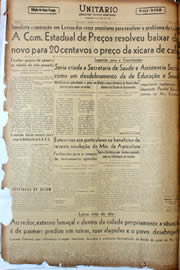 Página do jornal Unitário de abril de 1947
