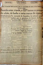Página do jornal Unitário de abril de 1947