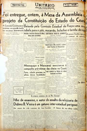 Página do jornal Unitário de abril de 1947