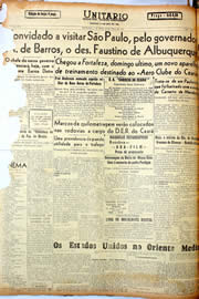 Página do jornal Unitário de abril de 1947