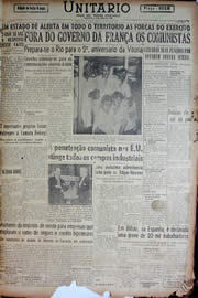 Página do jornal Unitário de maio de 1947