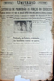 Página do jornal Unitário de maio de 1947