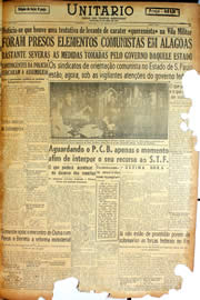 Página do jornal Unitário de maio de 1947
