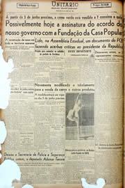 Página do jornal Unitário de maio de 1947