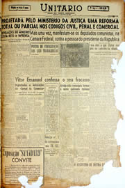 Página do jornal Unitário de maio de 1947