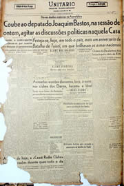 Página do jornal Unitário de maio de 1947