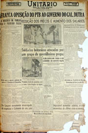Página do jornal Unitário de maio de 1947
