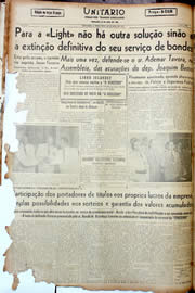 Página do jornal Unitário de maio de 1947