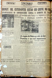 Página do jornal Unitário de junho de 1947
