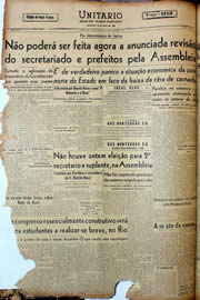 Página do jornal Unitário de julho de 1947