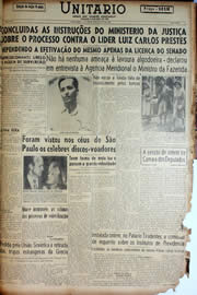 Página do jornal Unitário de julho de 1947
