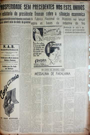 Página do jornal Unitário de julho de 1947