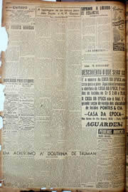 Página do jornal Unitário de agosto de 1947