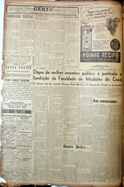 Página do jornal Unitário de agosto de 1947