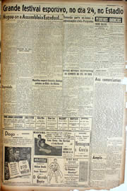 Página do jornal Unitário de agosto de 1947